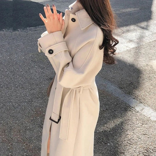 Aisling | Chic Long Trench Coat for Women | Elegant, Warm, and Versatile Style