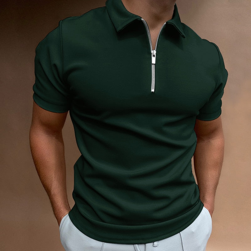 Ronan | Sleek Zip Polo Shirt for Men | Stylish, Comfortable, Versatile Fit