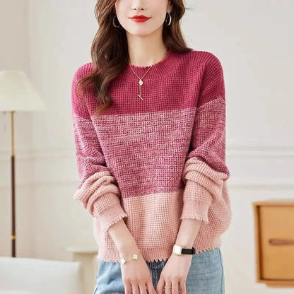 Micah - Cozy Elegant loose stripe warm sweater