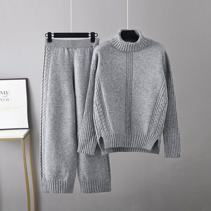 Janely - Chic knitted warm sweeater and pant set