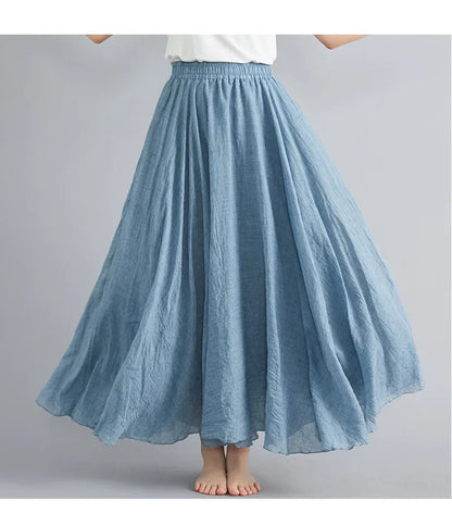 Women's Summer Maxi Skirt | Flowing, Elastic Waist