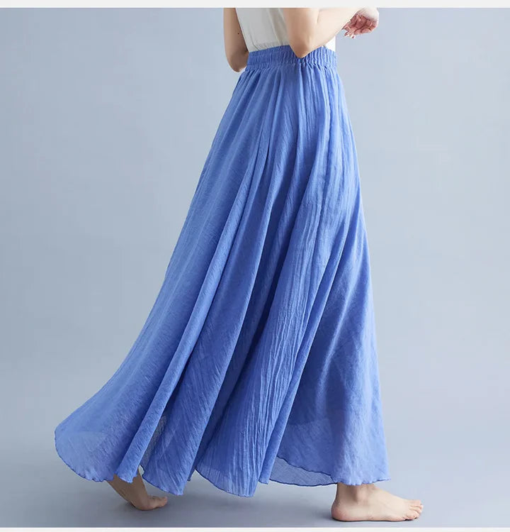 Women's Summer Maxi Skirt | Flowing, Elastic Waist