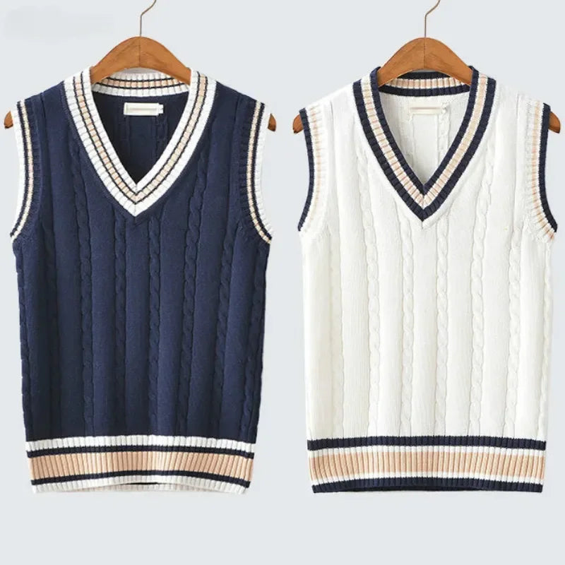 Oisin | Men's Stylish Chunky Sleeveless Knit Jumper | Warm, Versatile, Durable