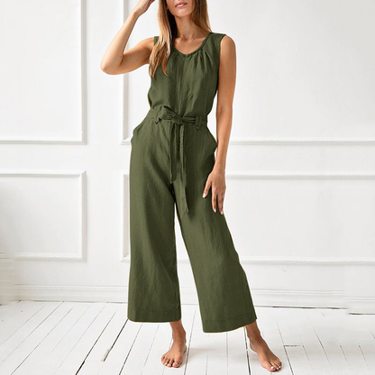 Zyelle - Casual sleeveless wide-leg jumpsuit
