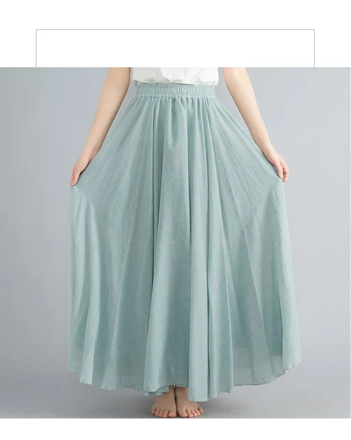 Women's Summer Maxi Skirt | Flowing, Elastic Waist