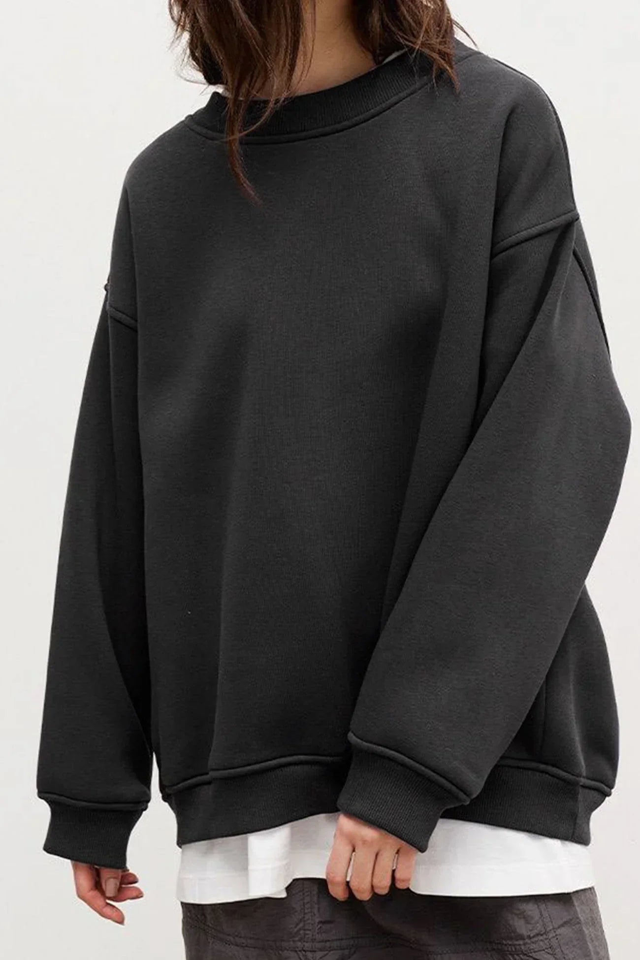 Verosha - Casual crew neck oversized sweatshirt