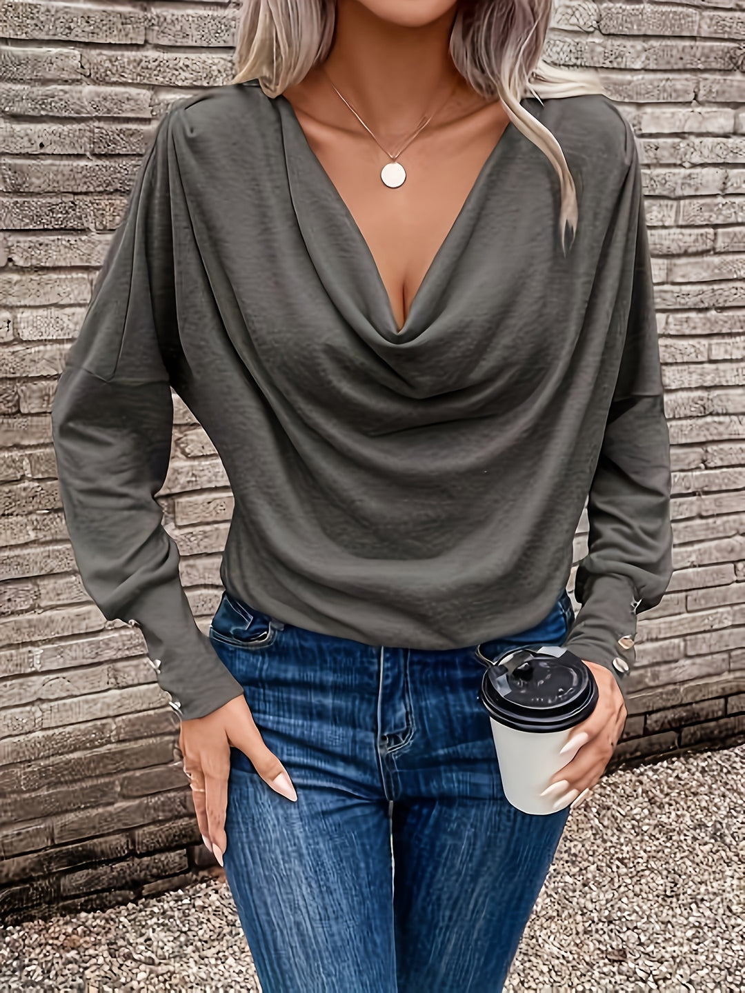 Madeline - Elegant loose V-neck collar sweater