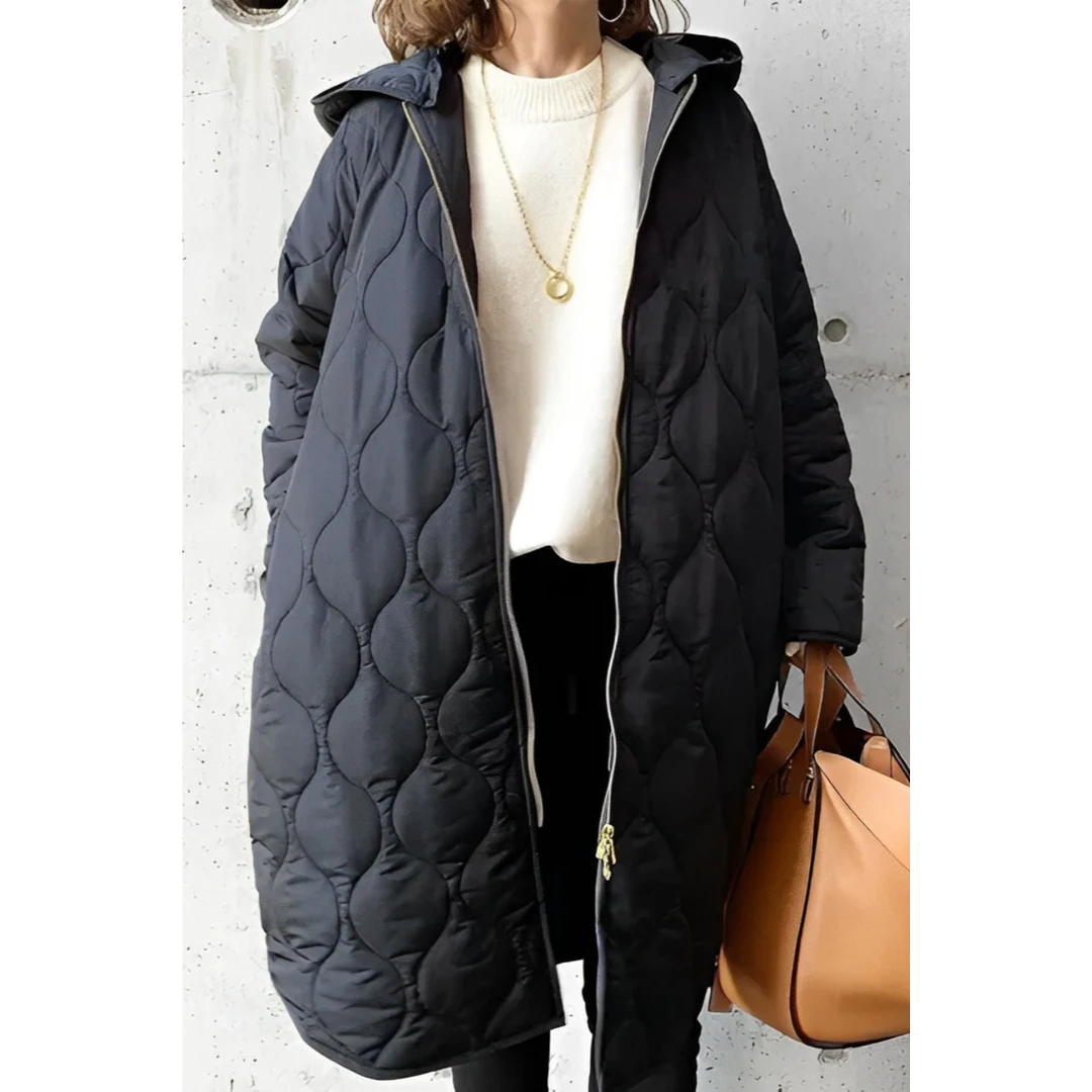 Caoimhe | Elegant Women's Quilted Longline Jacket | Warm, Flattering, Versatile