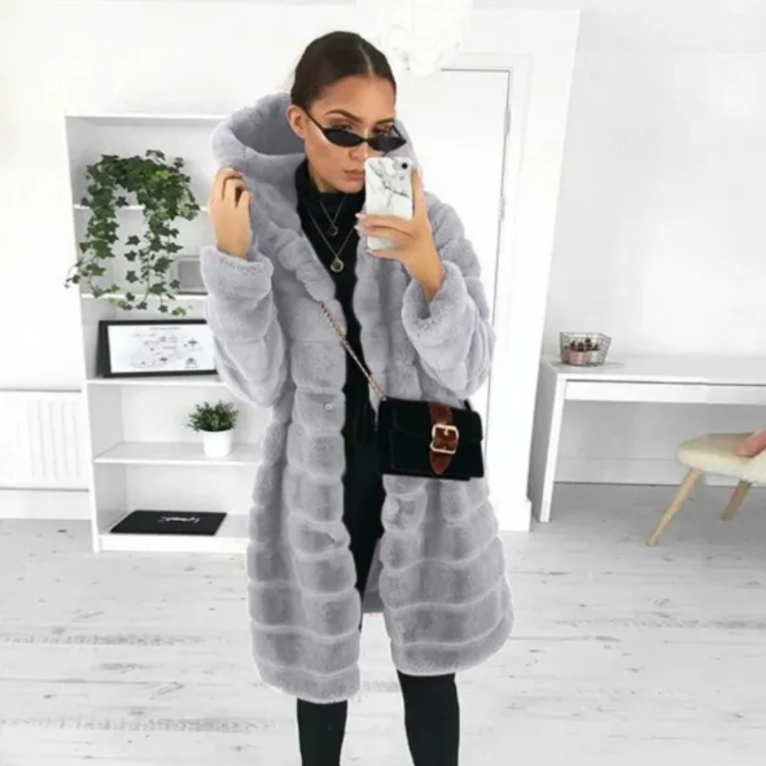 Frosty Elegance | Chic Women's Long Coat for Winter | Warmth, Style, Comfort