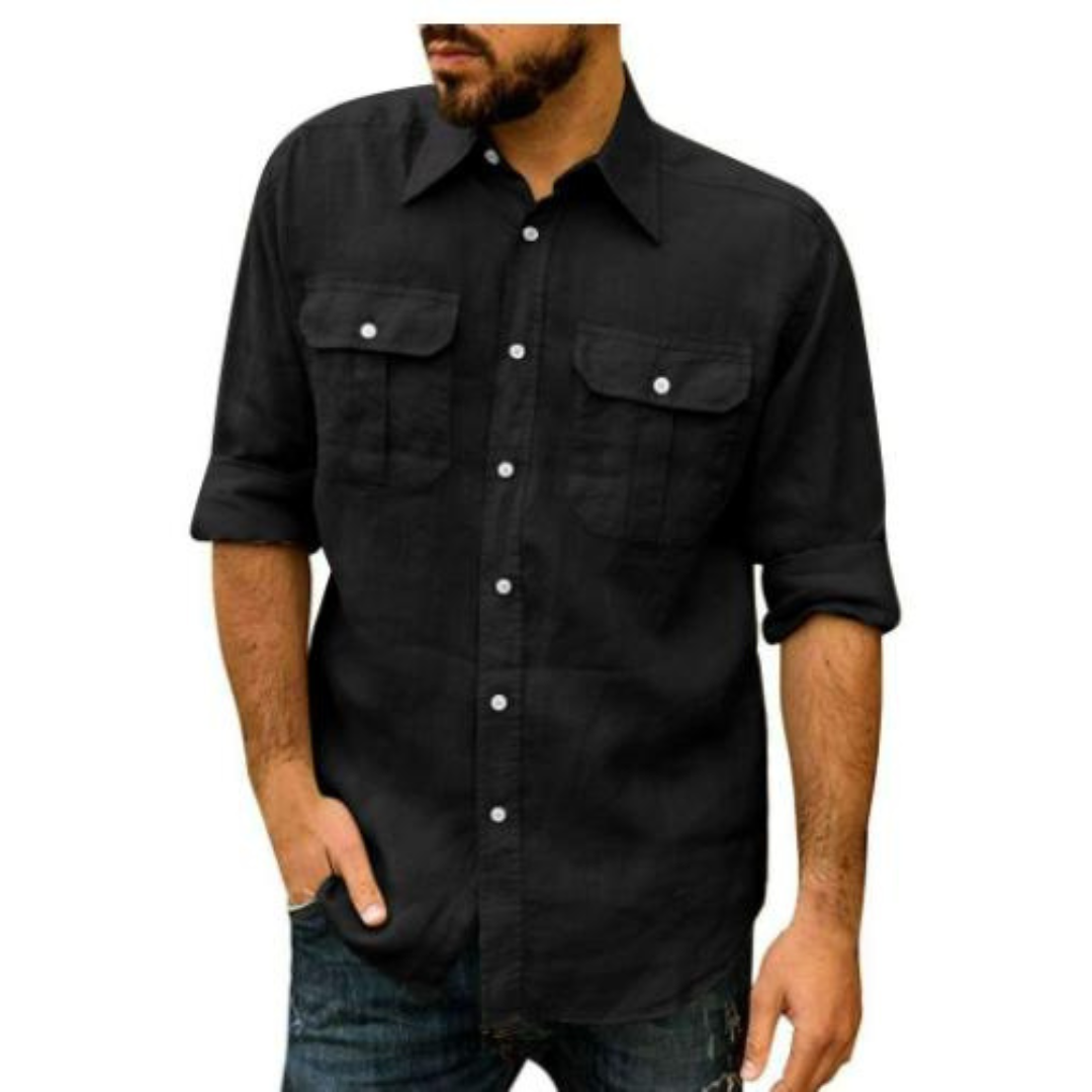 Finnigan | Men's Long Sleeve Shirt with Contemporary Pockets | Stylish, Comfortable, Versatile