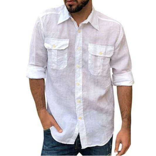 Finnigan | Men's Long Sleeve Shirt with Contemporary Pockets | Stylish, Comfortable, Versatile