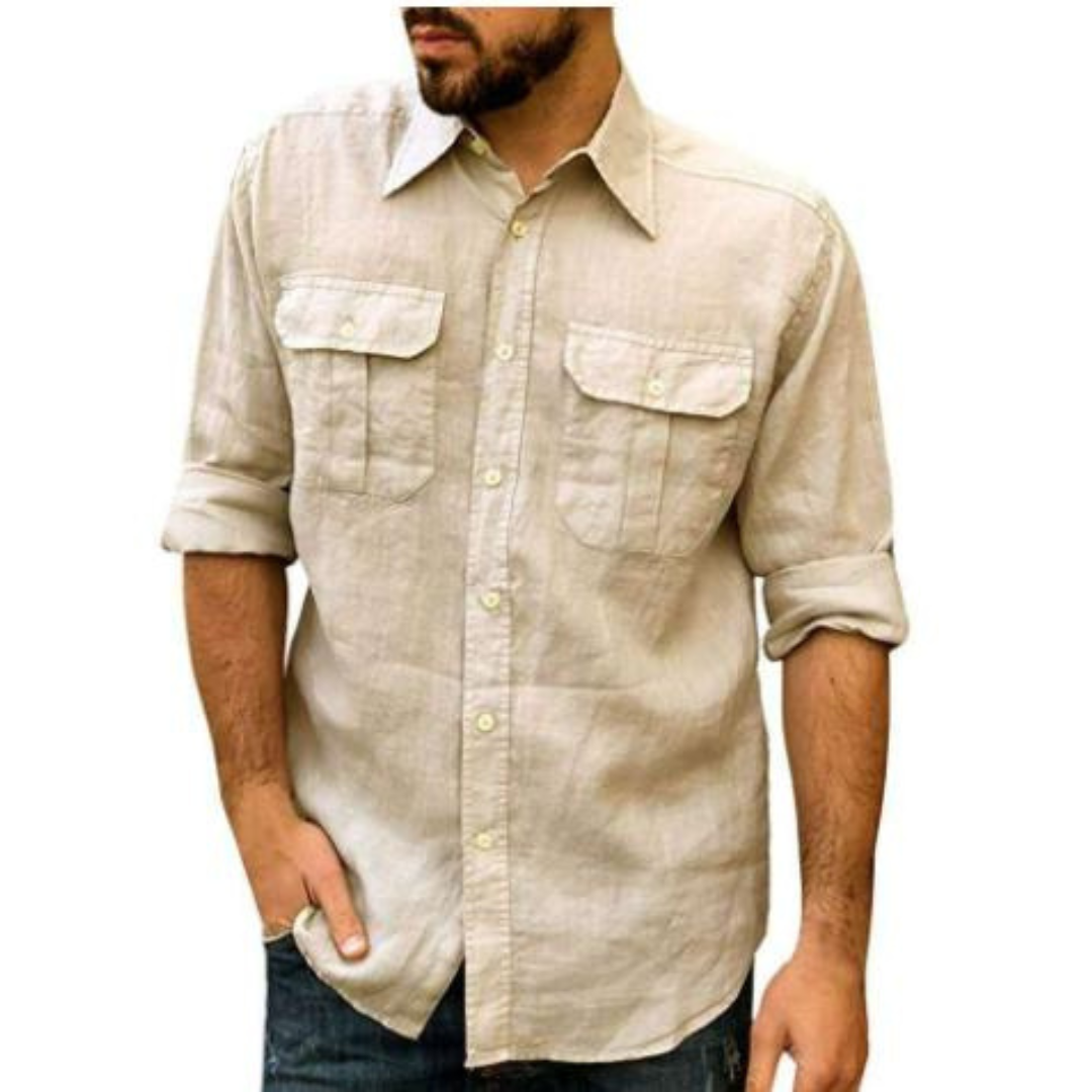 Finnigan | Men's Long Sleeve Shirt with Contemporary Pockets | Stylish, Comfortable, Versatile