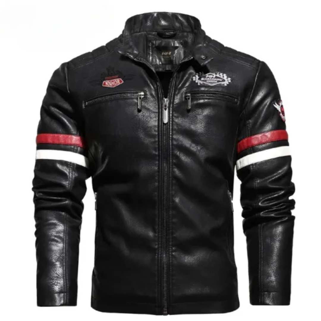 O'Sullivan | Men's Premium Leather Motorbike Jacket with Embroidery | Stylish, Robust, Comfortable