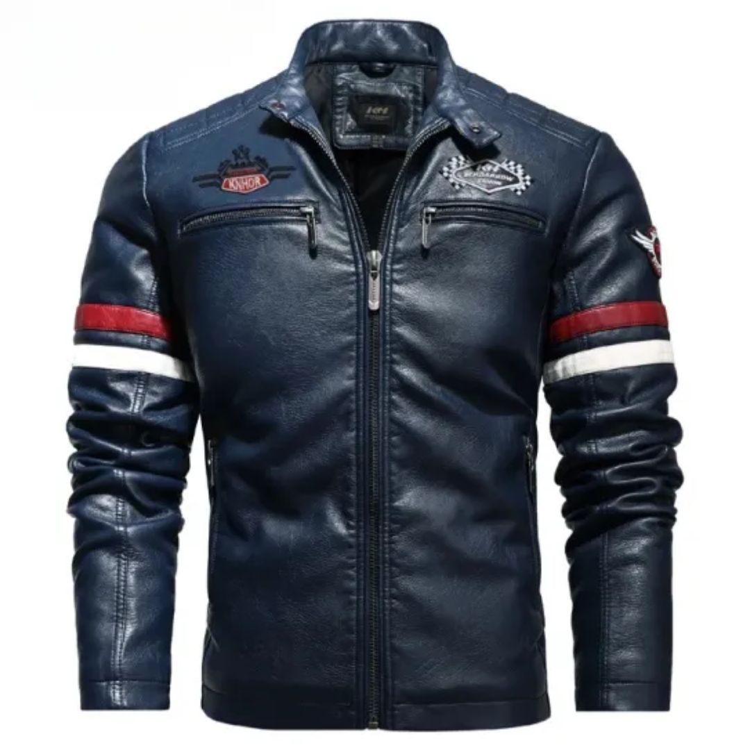 O'Sullivan | Men's Premium Leather Motorbike Jacket with Embroidery | Stylish, Robust, Comfortable