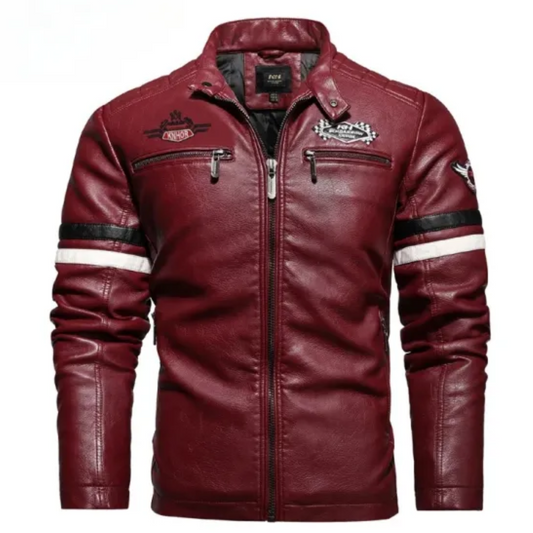 O'Sullivan | Men's Premium Leather Motorbike Jacket with Embroidery | Stylish, Robust, Comfortable