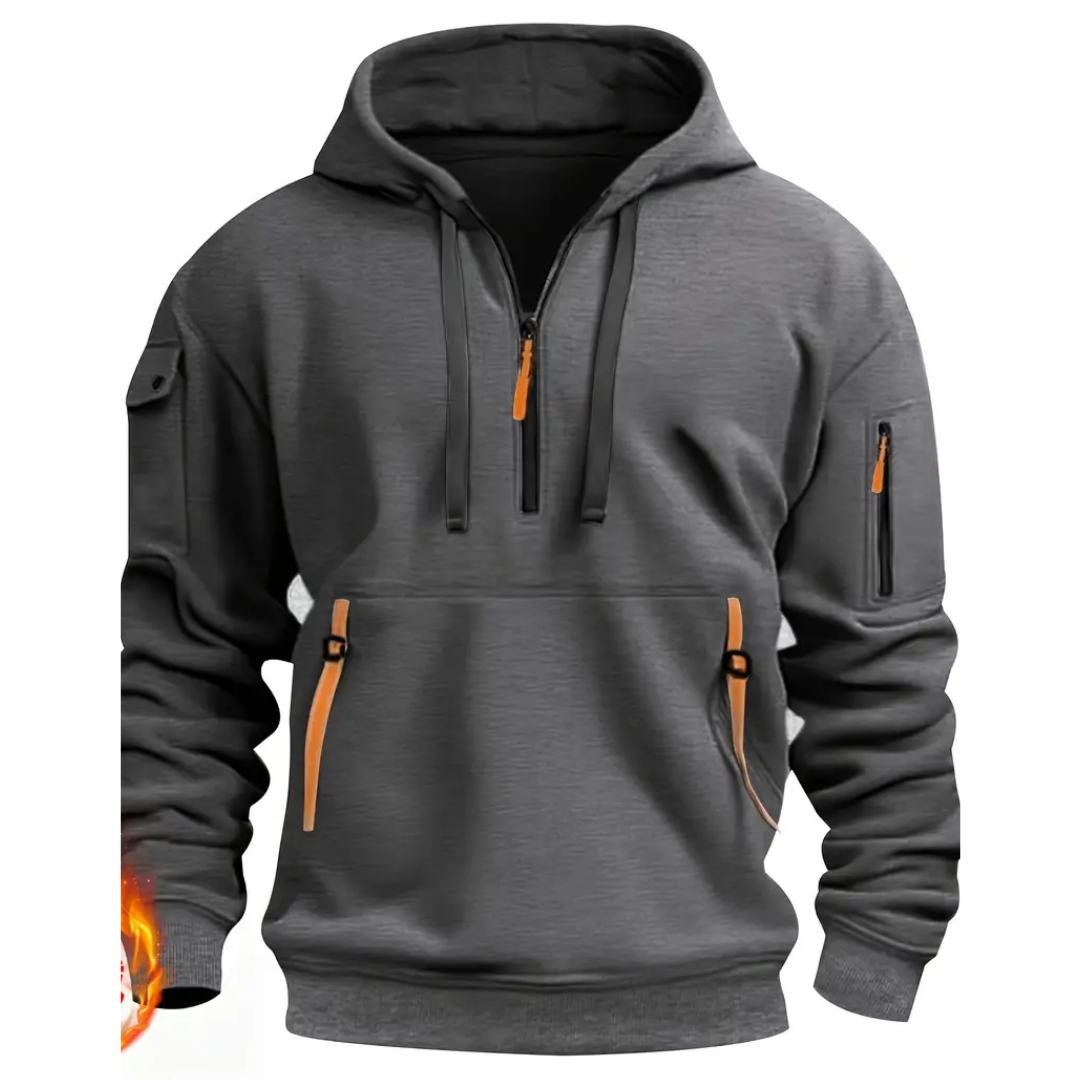 Merrion | Men's Half Zip Fleece Hoodie | Warm, Stylish, Perfect for Winter Adventures