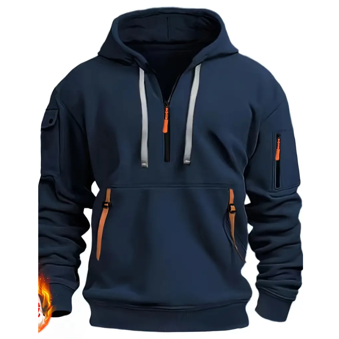 Merrion | Men's Half Zip Fleece Hoodie | Warm, Stylish, Perfect for Winter Adventures