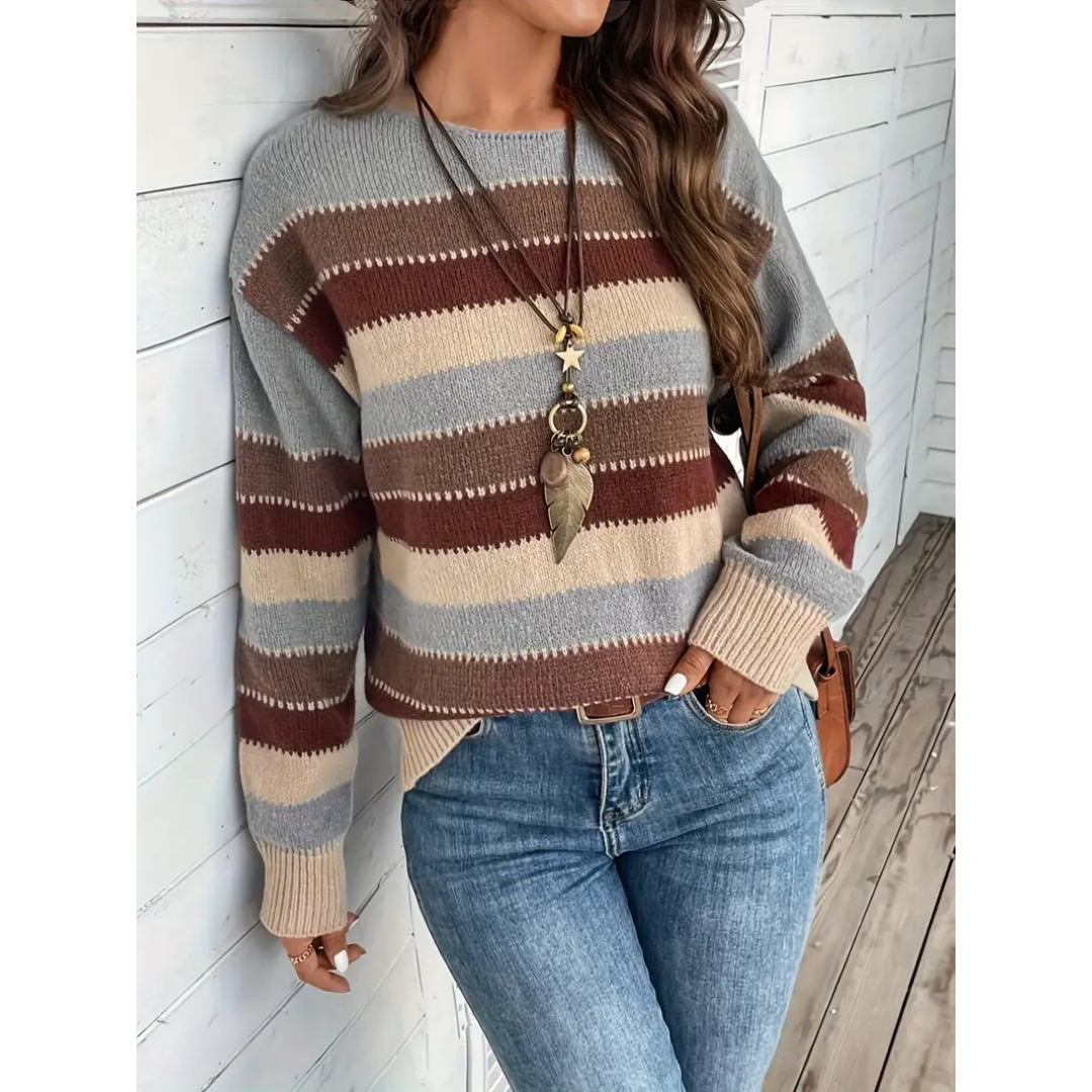 Samara - Classic stylish stripe warm sweater