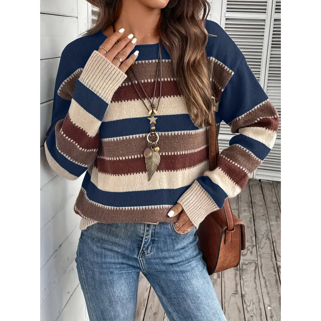 Samara - Classic stylish stripe warm sweater