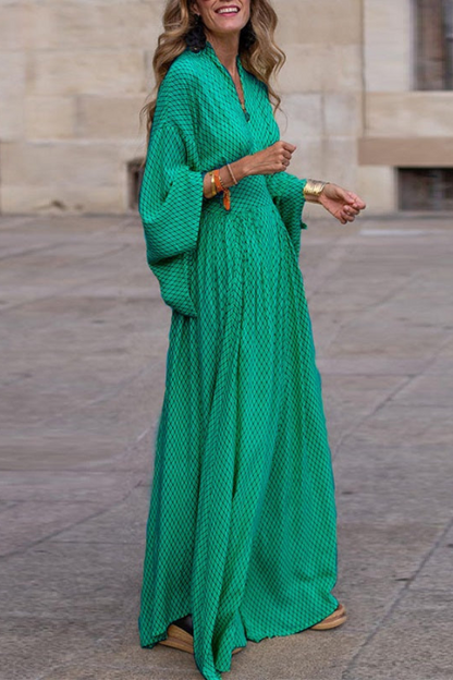 Nashira - Elegant maxi dress with flared sleeves