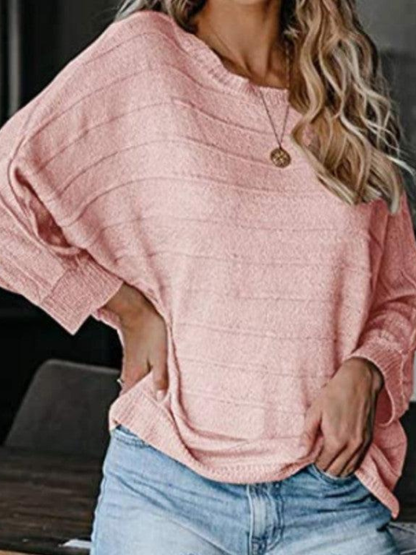 Zelda - Casual loose crew neck knitted sweater