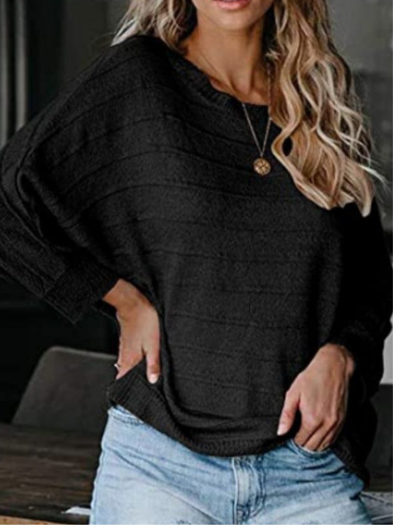 Zelda - Casual loose crew neck knitted sweater