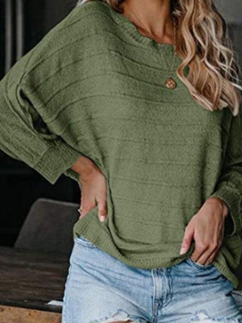 Zelda - Casual loose crew neck knitted sweater