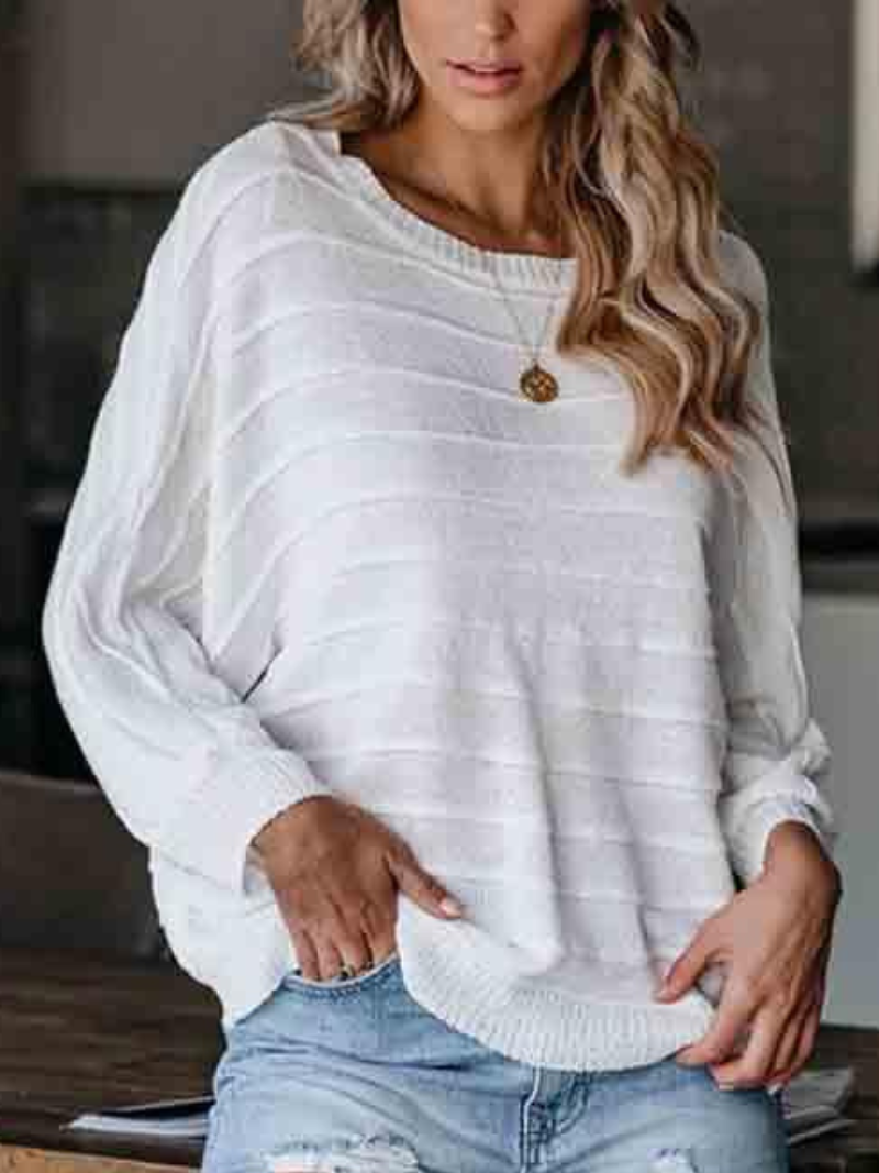 Zelda - Casual loose crew neck knitted sweater