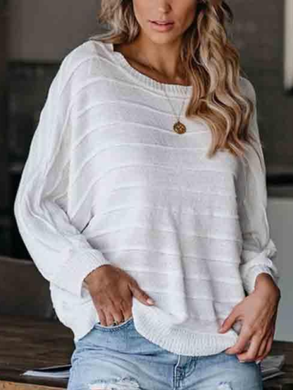 Zelda - Casual loose crew neck knitted sweater