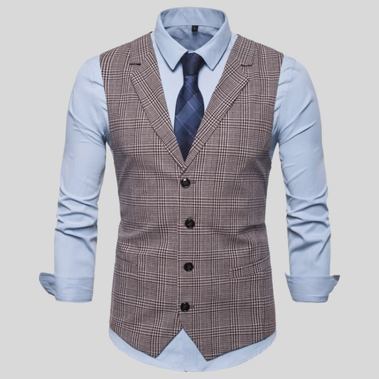 O'Sullivan | Elegant Checked Waistcoat for Men | Tailored Fit, Premium Fabric