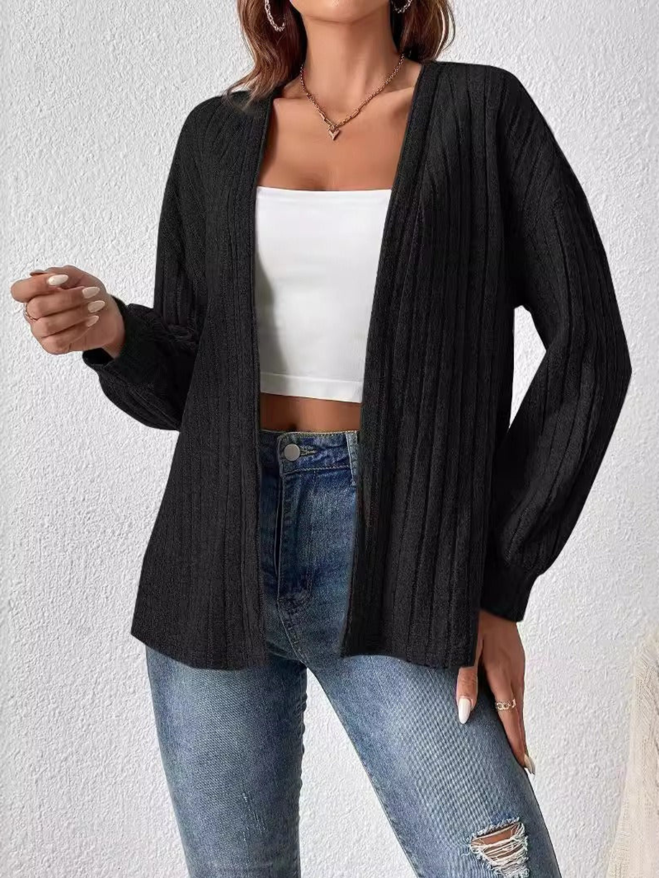Kaira - Casual ribbed knit cardigan