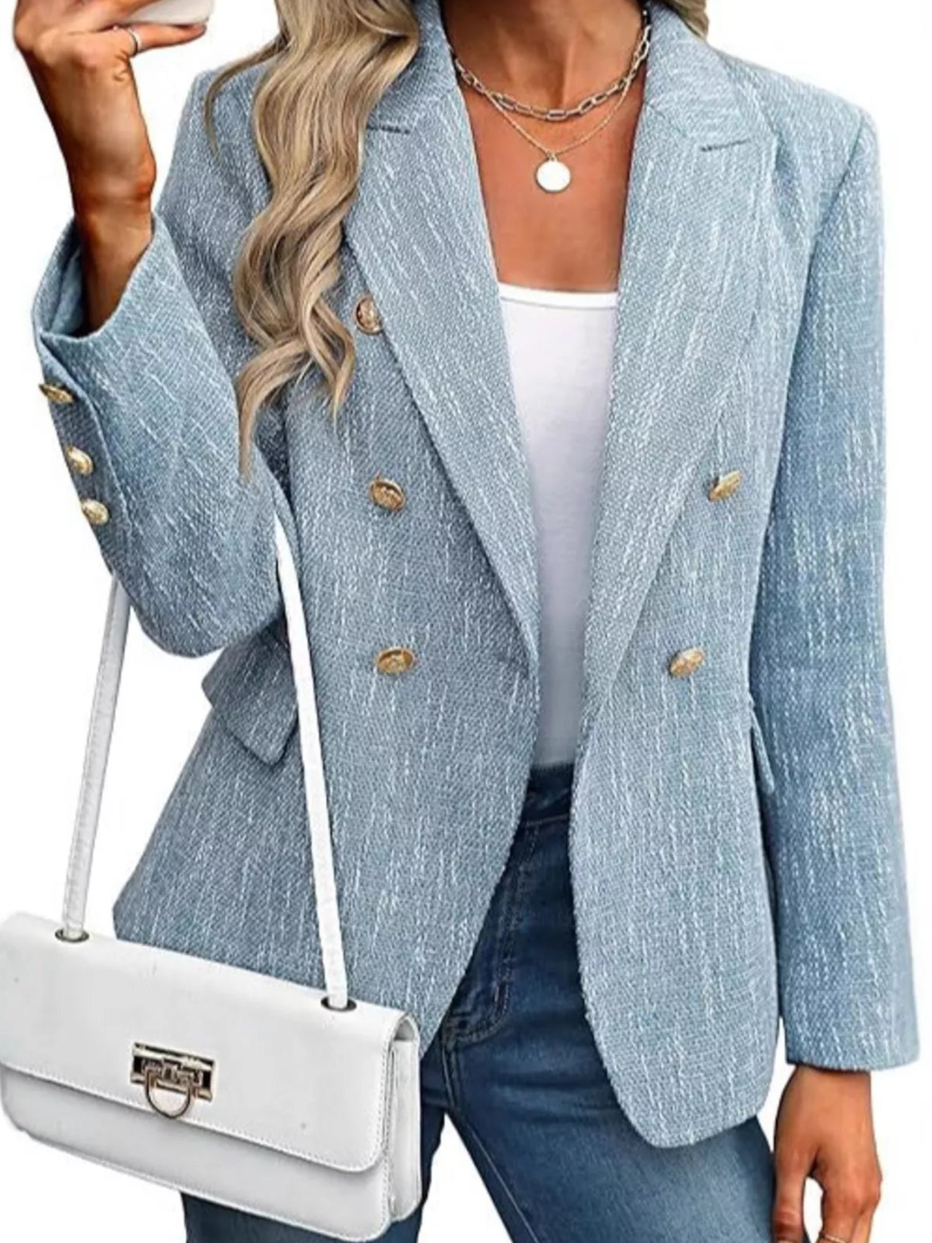Alesia - Elegant Double-Breasted Blazer with Lapel Collar