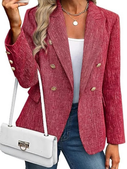 Alesia - Elegant Double-Breasted Blazer with Lapel Collar