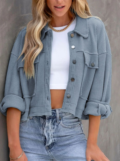 Colette - Casual Loose Long-Sleeve Button-Up Jacket