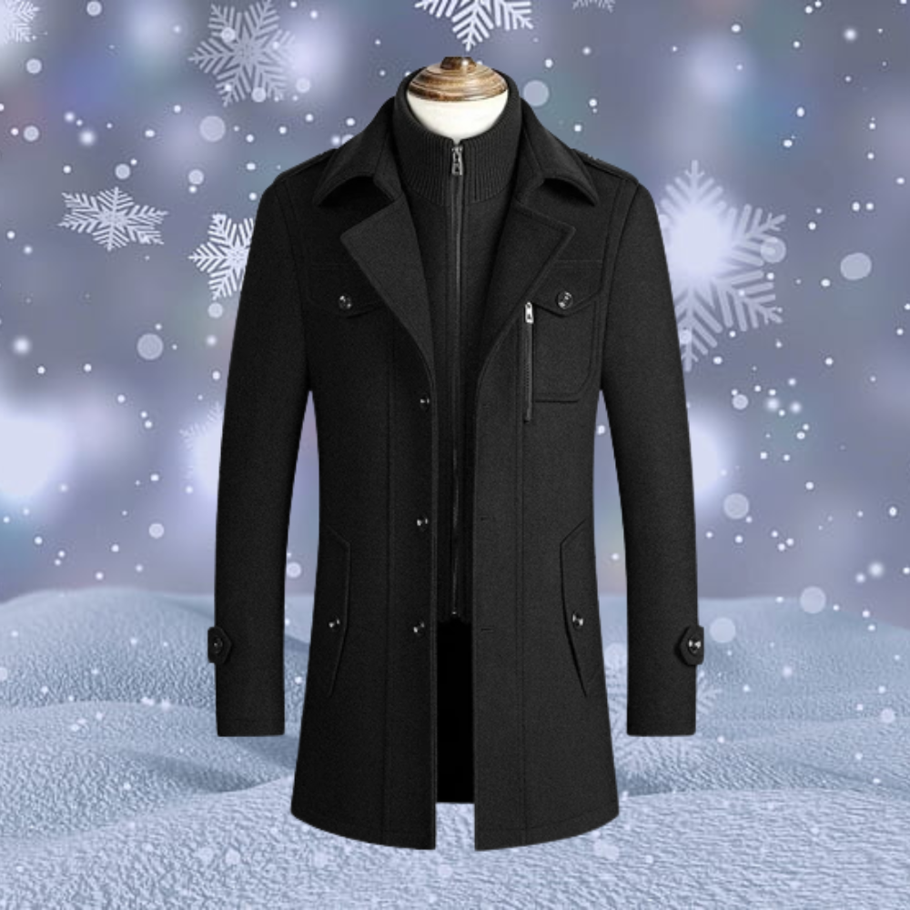 Cormac | Men's Elegant Long Coat | Sophisticated, Insulated, Timeless Style