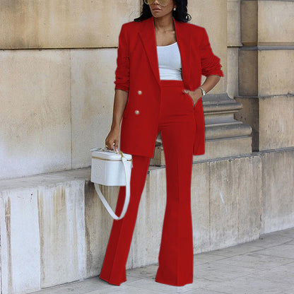 Iyla - Elegant buttoned blazer and flared trouser set