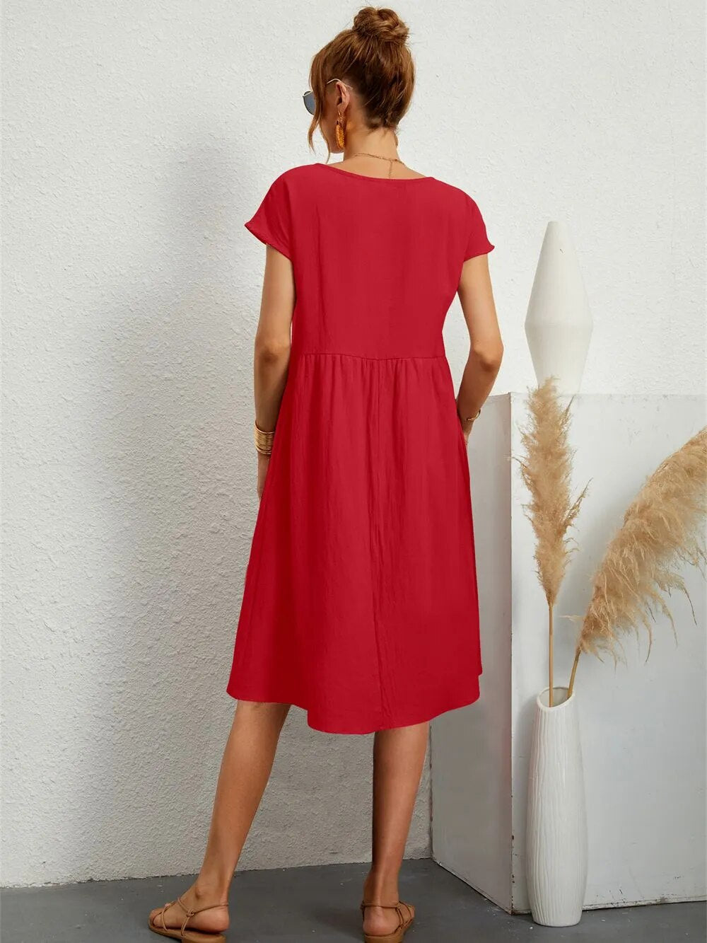 Women's Casual Smock Summer Dress | Midi