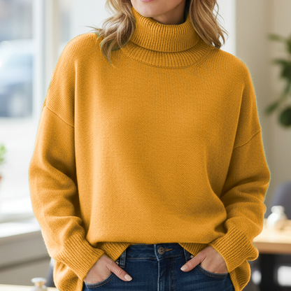 Leila - Oversized knitted turtleneck sweater