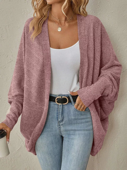 Lira - Casual batwing knit open front cardigan