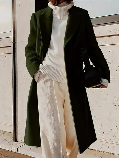 Nathaly - Elegant double breasted long coat