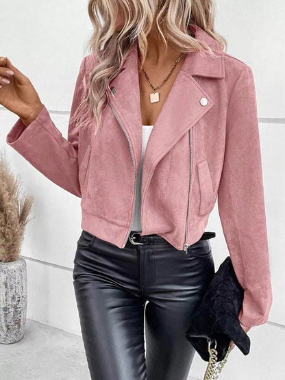 Gretta - Elegant versatile crop zipper jacket