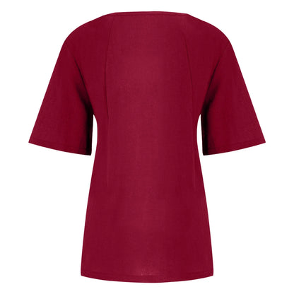 Women’s Casual Summer Shirt | Short Sleeve, Asymmetrical