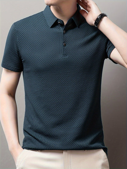 Donnelly | Men's Short Sleeve Polo Shirt | Stylish, Comfortable, Geometric Design