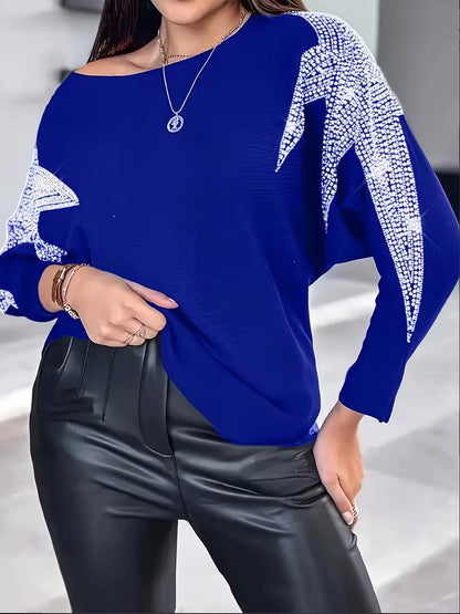 Whitney - Elegant stylish sequin long-sleeve sweater