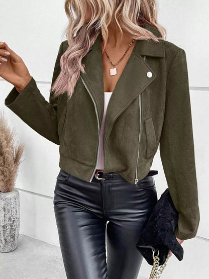 Gretta - Elegant versatile crop zipper jacket