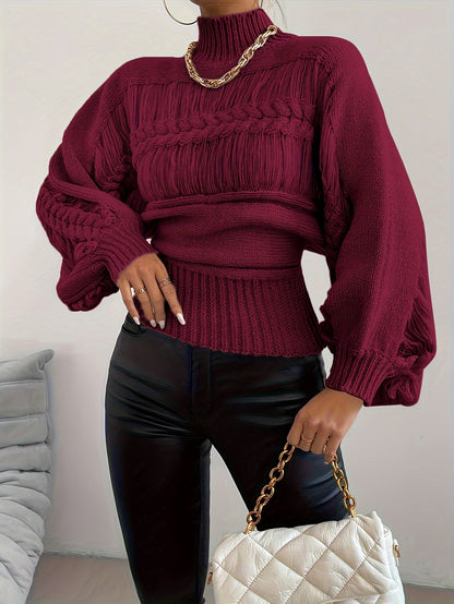 Vylette - Elegant stylish knitted loose long sleeve sweater