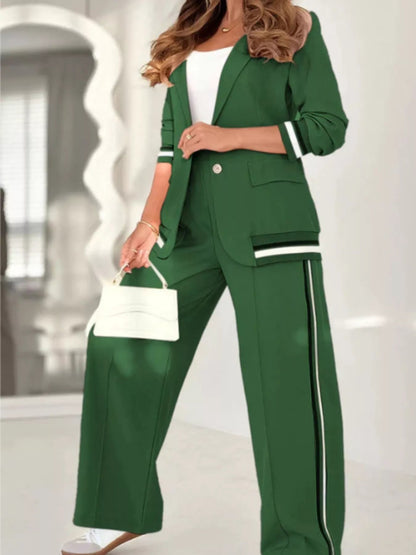 Heaven - Stylish versatiel blazer jacket and wide leg pants set