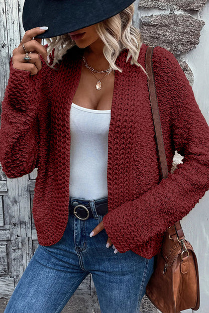 Kyrah - Cozy knitted open front cropped cardigan