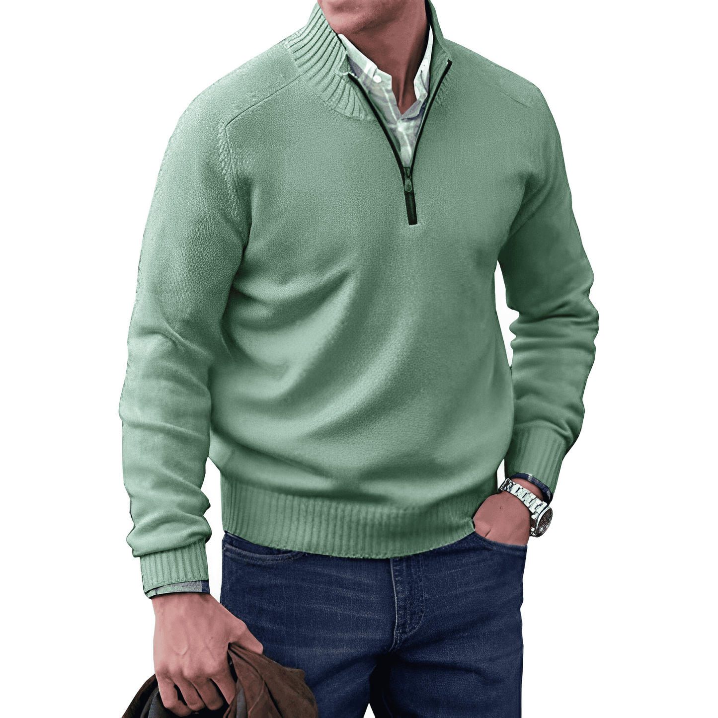 Owen | Stylish Men's Winter Jumper with Modern Zip Detail | Comfortable, Versatile Fit