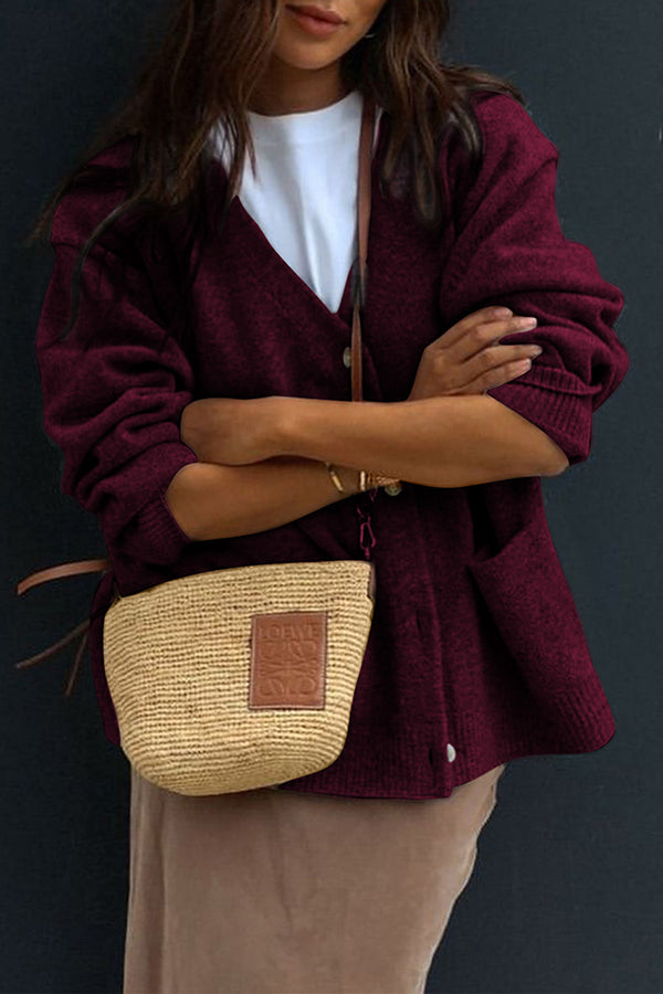 Gigi - Casual V-neck button cardigan wit pockets